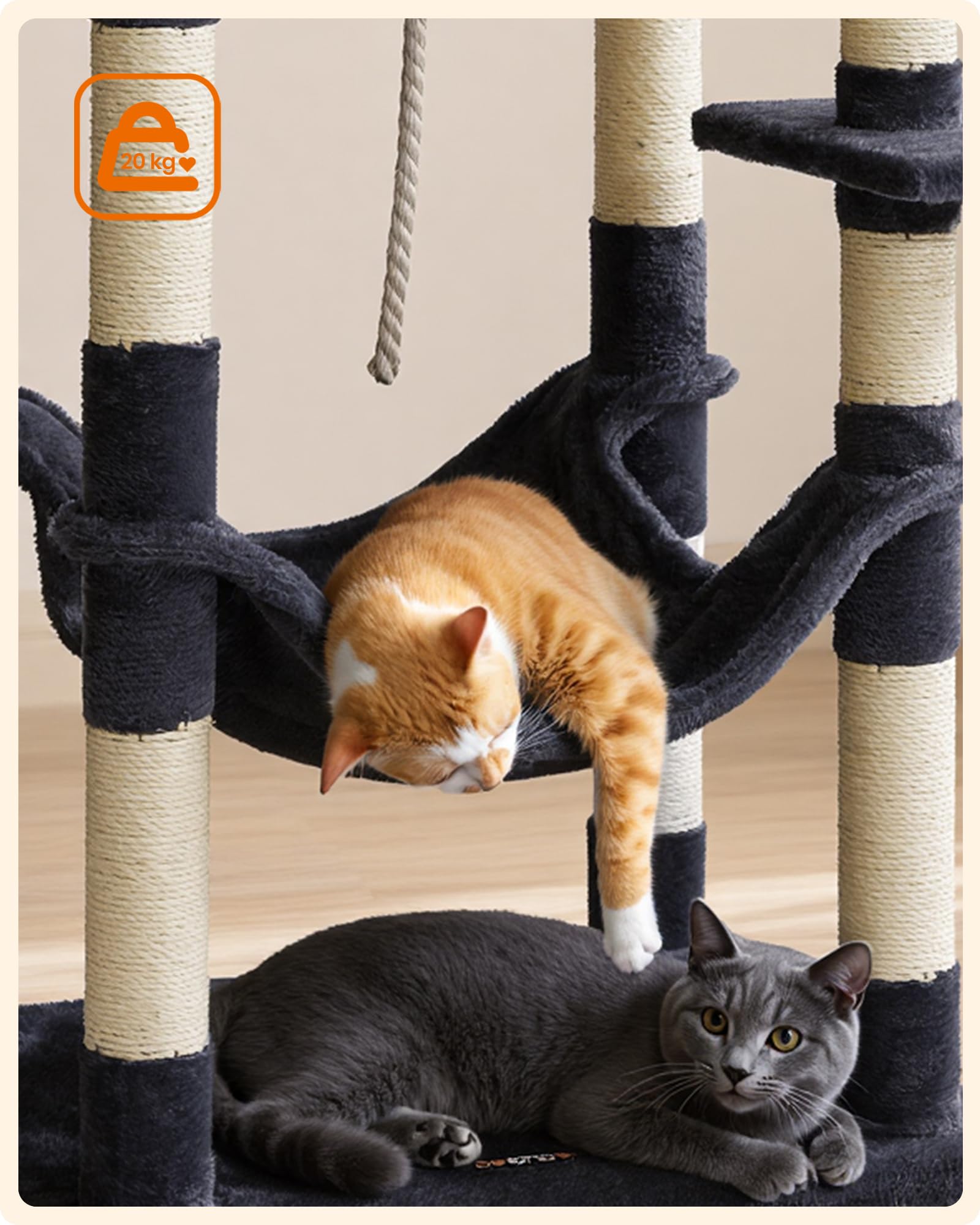 Amazon | FEANDREA キャットタワー 大型猫 据え置き 猫タワー 多頭飼い